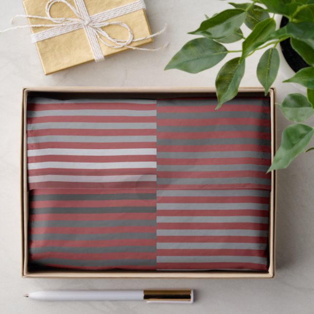Green, Gray, Black, White Stripes Seidenpapier (Geschenk)