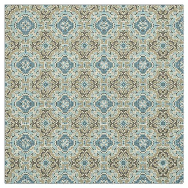 Green Gray Blue Aquamarin Ochre Angesagt Orient Ba Stoff (Muster)