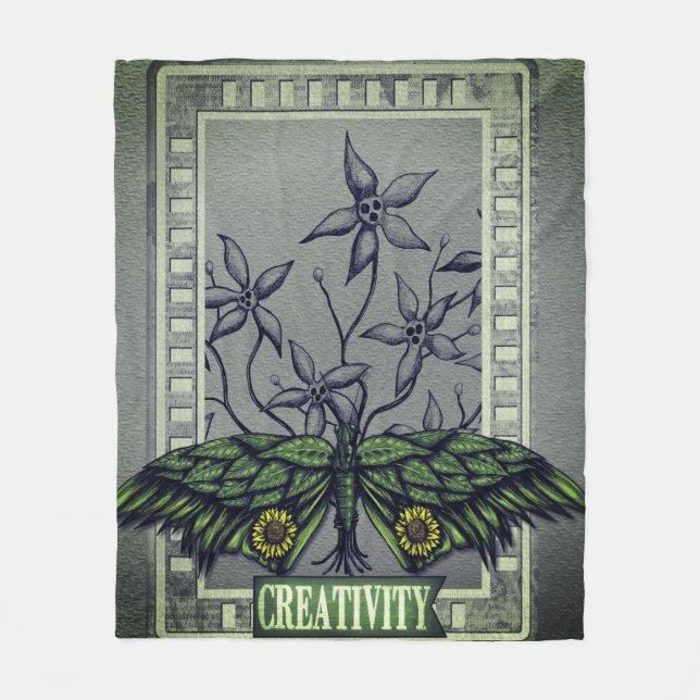 Green & Gray Creativity Blanket Fleecedecke (Vorderseite)