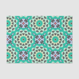 Green & Gray Hearts Ethnic Boho Geometric Muster Seidenpapier