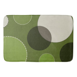 Green Gray Polka Dot Abstrakt Badematte