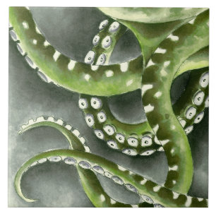 Green Gray Tentacles Fliese