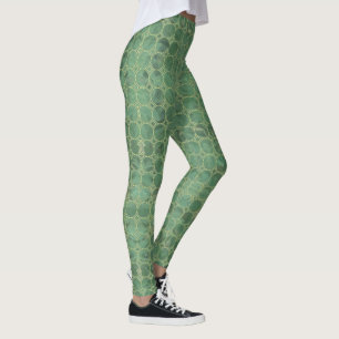 Green Gray Tile LegginGgs Leggings