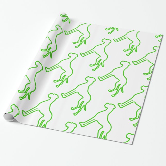 Green Great Dane Geschenkpapier (Ungerollt)