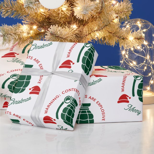 Green Grenade Christmas Wrapping Paper Geschenkpapier (Feiertage)