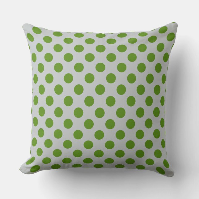 Green Grey Polka Dot Pattern Kissen (Vorderseite)
