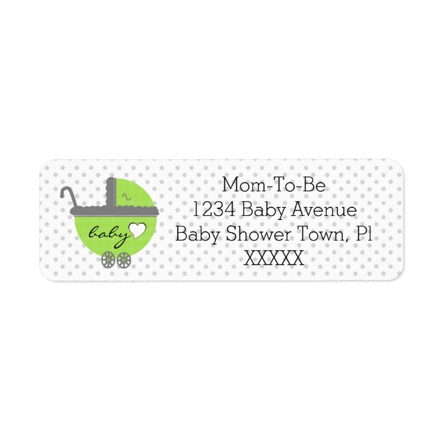 Green & Grey Polka Dots-Baby Dusche (Vorne)