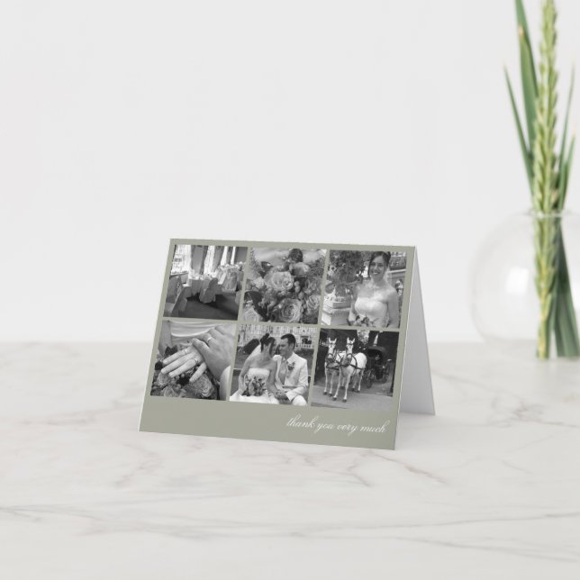 Green Grid Collage 6 Foto Erinnerungen danke (Vorderseite)