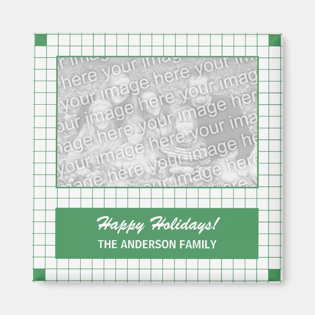 Green Grid Foto Magnet (Vorne)