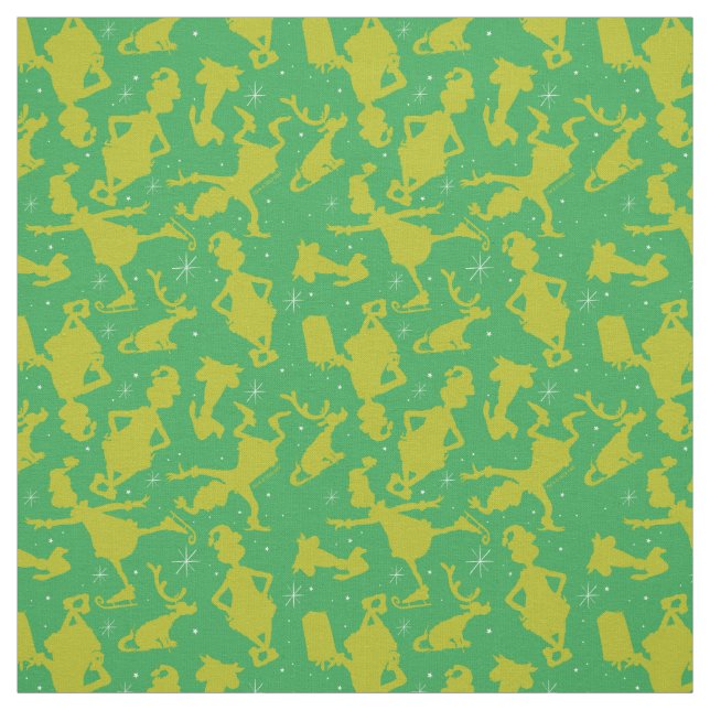 Green Grinch Ice Skaten Pattern Stoff (Muster)