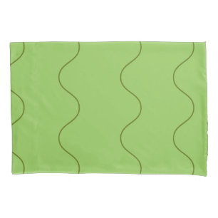 Green Groovy Wavy Line Abstrakt Modernes Minimalis Kissenbezug
