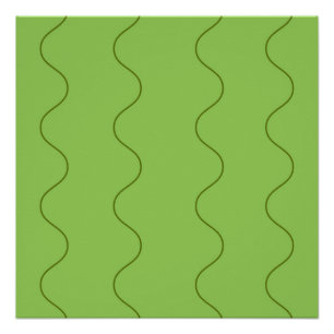 Green Groovy Wavy Line Abstrakt Modernes Minimalis Poster