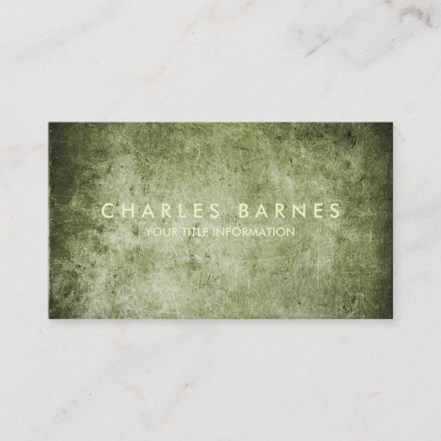 Green Grunge Business Card Visitenkarte (Vorderseite)