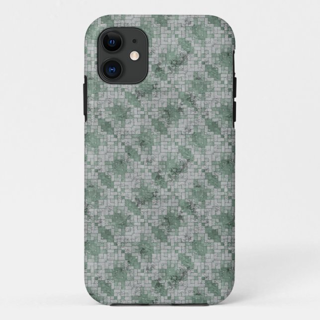 Green Grunge Mosaik Case-Mate iPhone Hülle (Rückseite)