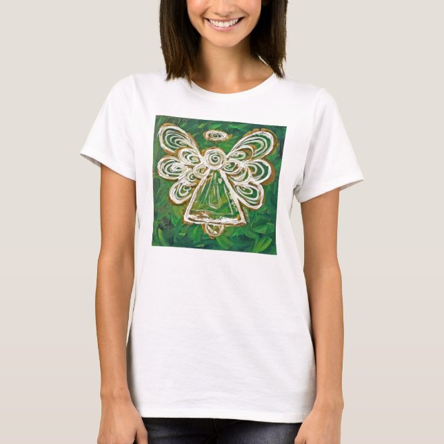 Green Guardian Angel Art Custom Holiday T - Shirt (Vorderseite)