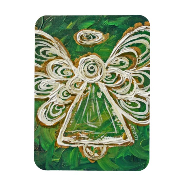 Green Guardian Angel Custom Magnet Art Malerei (Vertikal)