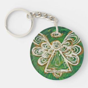 Green Guardian Angel Custom Schlüsselanhänger