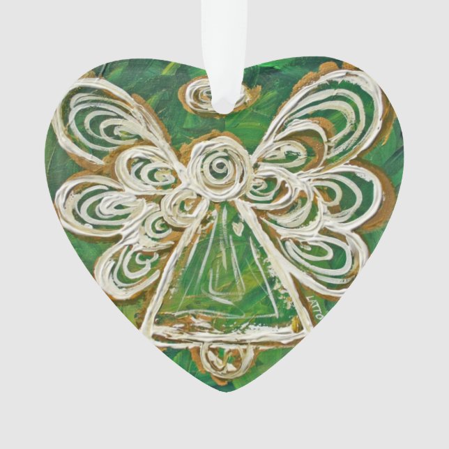 Green Guardian Angel Gabe Holiday Ornament (Vorderseite)