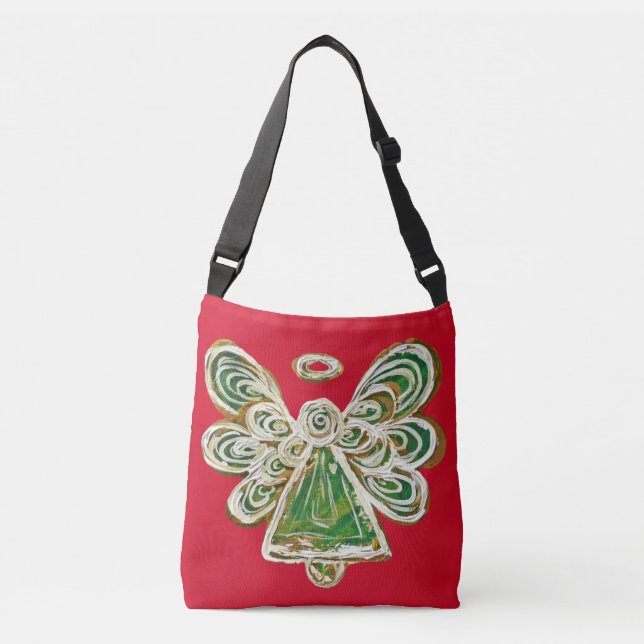 Green Guardian Angel Purse Holiday Cross Body Bags Tragetaschen Mit Langen Trägern (Vorderseite)