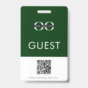 Green Guest Abzeichen mit benutzerdefiniertem Logo Ausweis