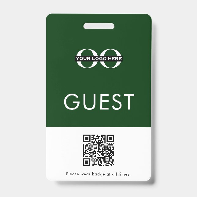 Green Guest Abzeichen mit benutzerdefiniertem Logo Ausweis (Vorderseite)