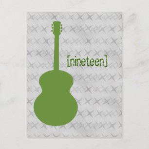 Green Guitar Grunge Table Postcard Postkarte