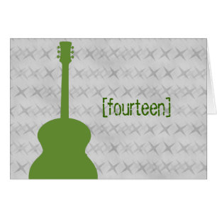 Green Guitar Grunge Tischnummer Card
