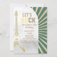 Green Guitar Rock und Roll Rockstar Geburtstag