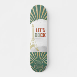 Green Guitar Rock und Roll Rockstar Skateboard