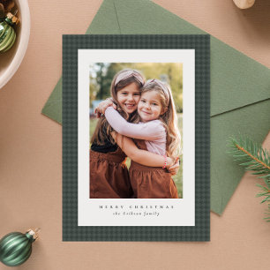 Green Hahnentrittmuster Frame Classic Weihnachts-F Feiertagskarte