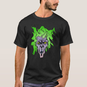 Green Hair Comic Book Villain mit Lila Haut T-Shirt