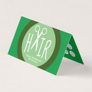 Green Hairdressers geflochtene Business Loyalty Ca Visitenkarten