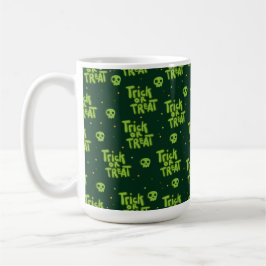 GREEN HALLOWEWEEN TRICK ODER BEHANDLUNG & SKULLS KAFFEETASSE