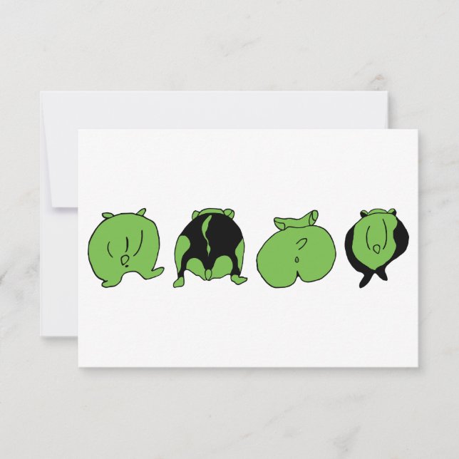 Green Hamster Hintern Dankeskarte (Vorderseite)