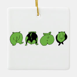 Green Hamster Hintern Keramikornament