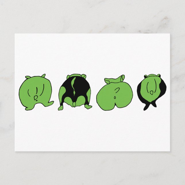 Green Hamster Hintern Postkarte (Vorderseite)