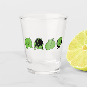 Green Hamster Hintern Schnapsglas