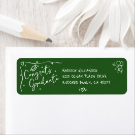 Green Hand Drawn Doodle Style Graduation Address