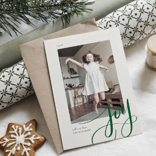 Green Hand Letters Joy Christmas Foto