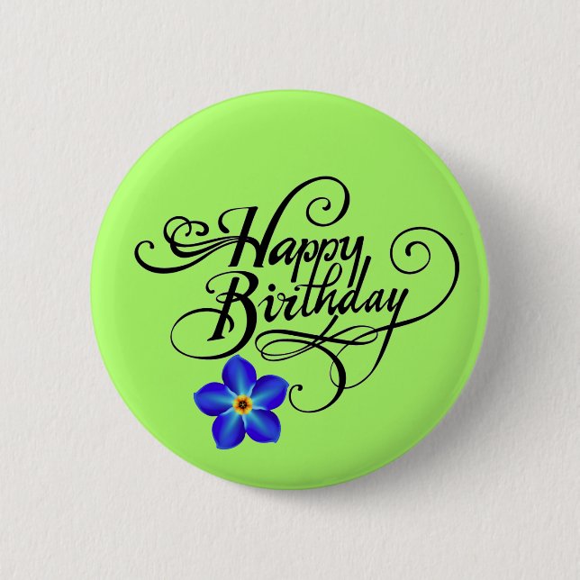 Green Happy Birthday Button (Vorderseite)