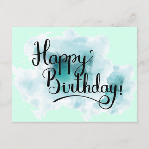 Green Happy Birthday Post Card Postkarte