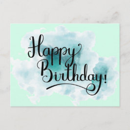 Green Happy Birthday Post Card Postkarte