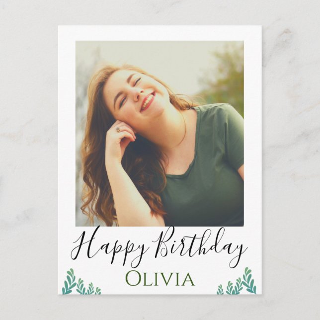 Green Happy Birthday Postkarte (Vorderseite)