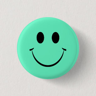 Green Happy Face Button