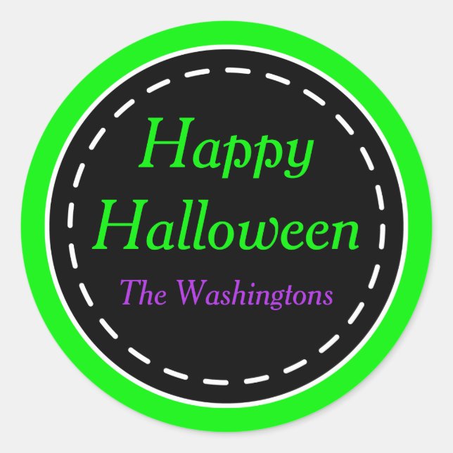 Green Happy Halloween Stickers (Vorderseite)