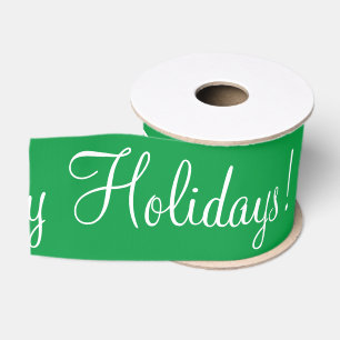 Green Happy Holidays Script Moderne Weihnachten Ripsband