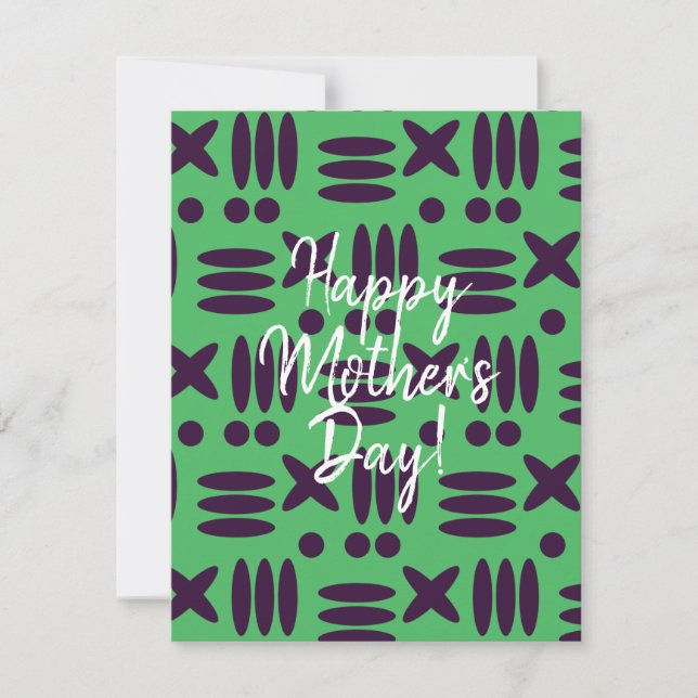 Green Happy Mother Day Card Feiertagskarte (Vorderseite)