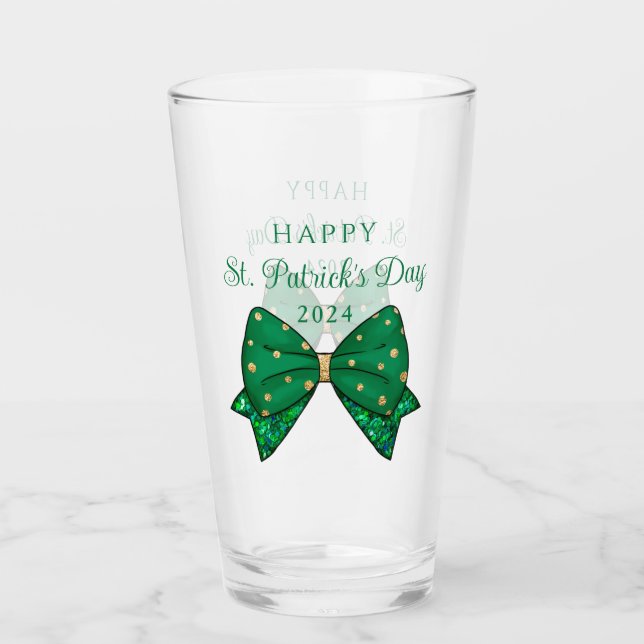 Green Happy St. Patrick's Day 2024 Glas (Vorderseite)