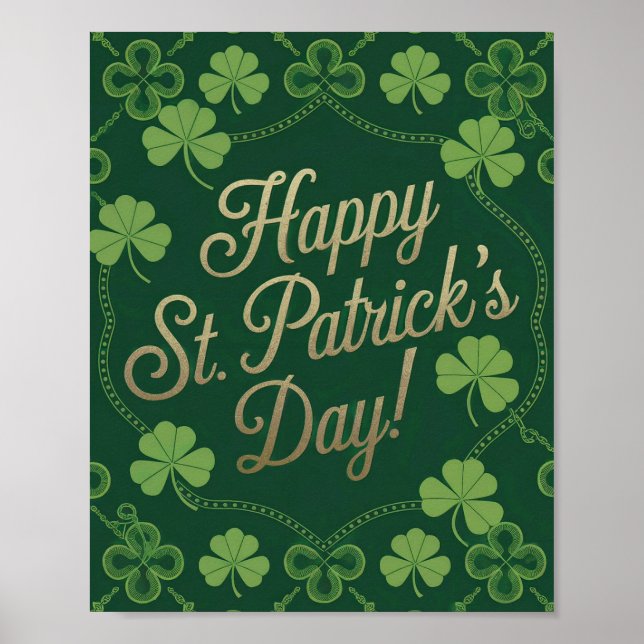 Green Happy St. Patrick's Day Poster (Vorne)