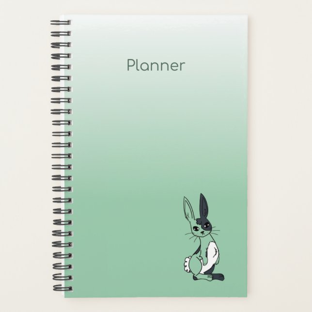 Green Harlequin Rabbit/Bunny Agenda Planer (Vorderseite)